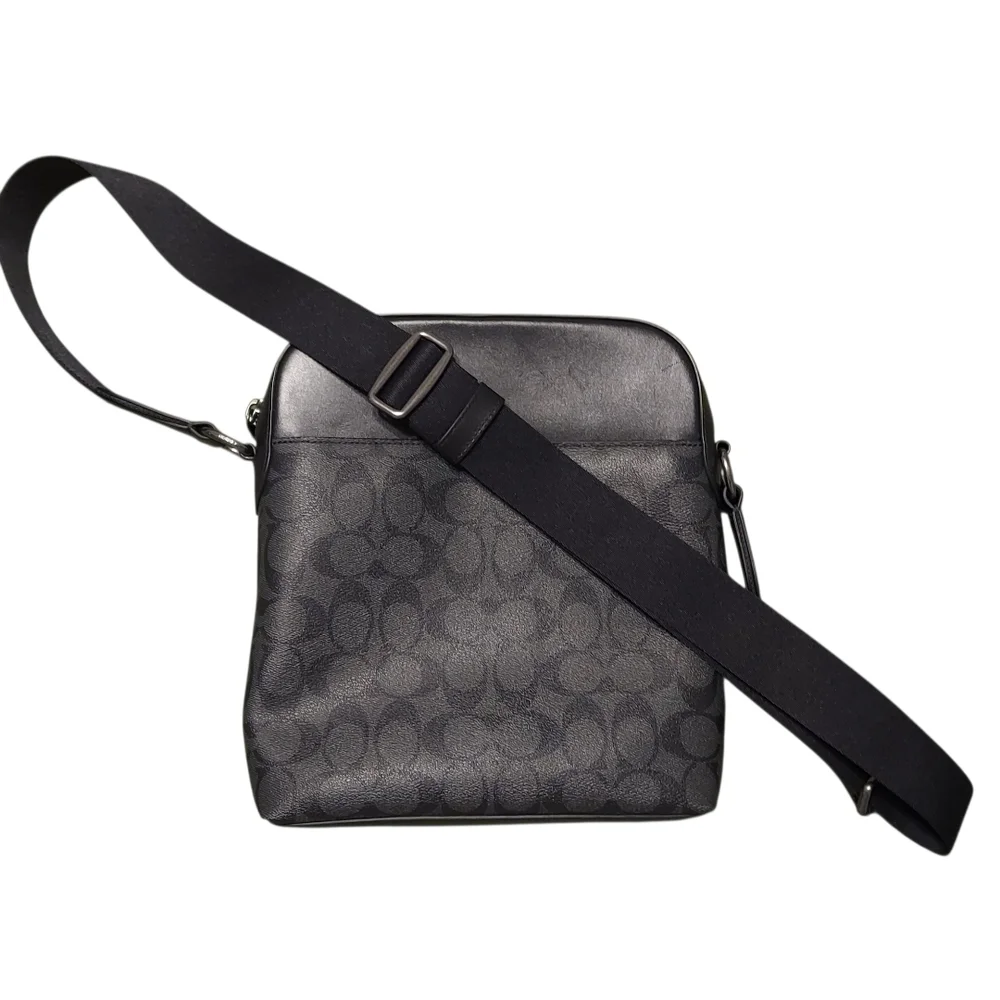 Coach Crossbody Black & Gray Flight Messenger Bag